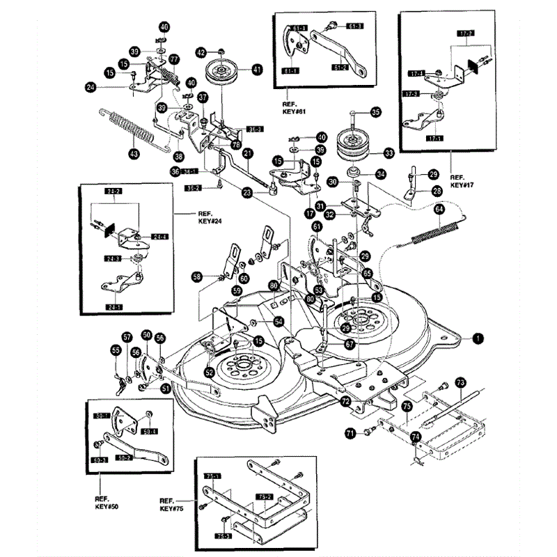 Hayter 19/40 (146R001001-146R099999) Parts Diagram, Deck Assembly 1