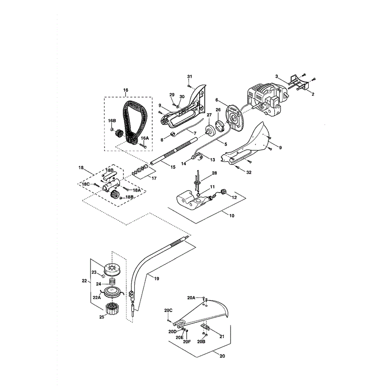 Mountfield MT 22CX Petrol Brushcutter [282020000/MOU] (01-2005) Parts Diagram, Page 1