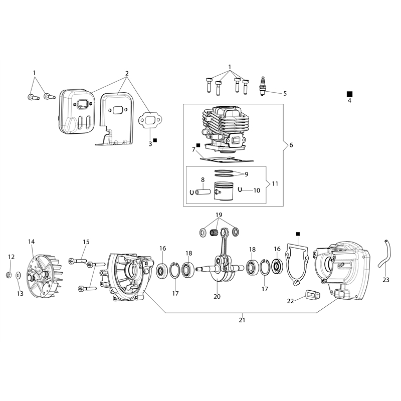 Oleo-Mac HCS 247 P (HCS 247 P) Parts Diagram, Engine