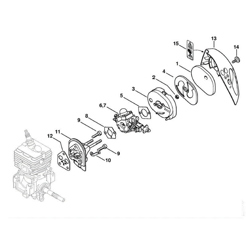 Stihl FS 56 BRUSHCUTTER (FS56C-EZ) Parts Diagram, Air filter, Spacer Flange