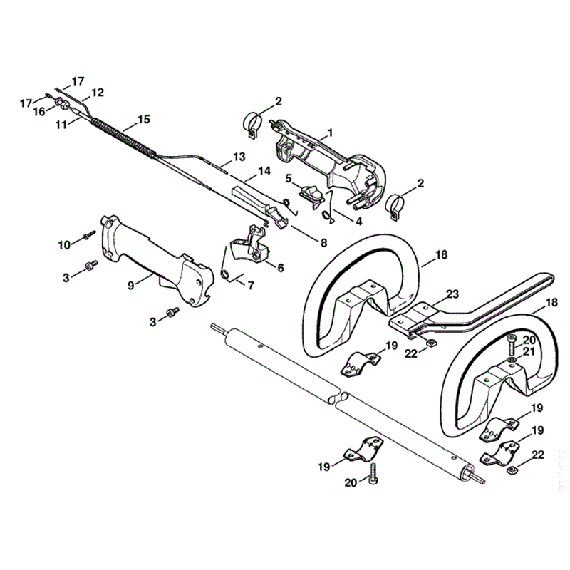 Stihl FS 83 Brushcutter (FS83T) Parts Diagram, Handle