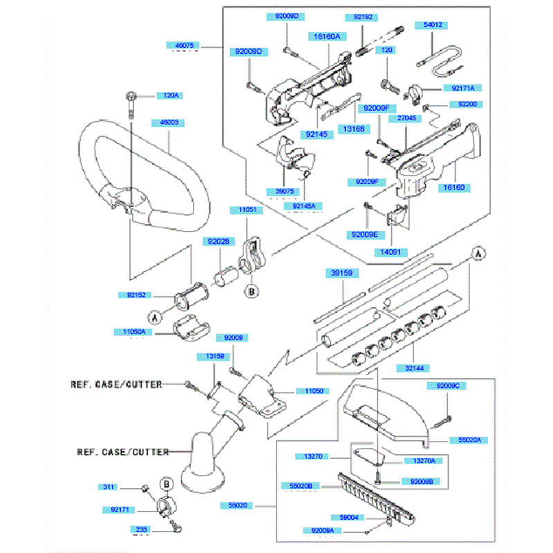 Kawasaki KBL27B (HA027S-BS50) Parts Diagram, Pipe	 Handle
