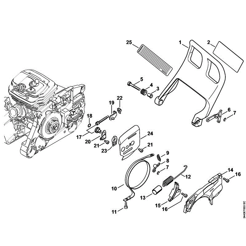 Stihl MS 461 CHAINSAW (MS 461) Parts Diagram, MS461-D CHAIN BRAKE