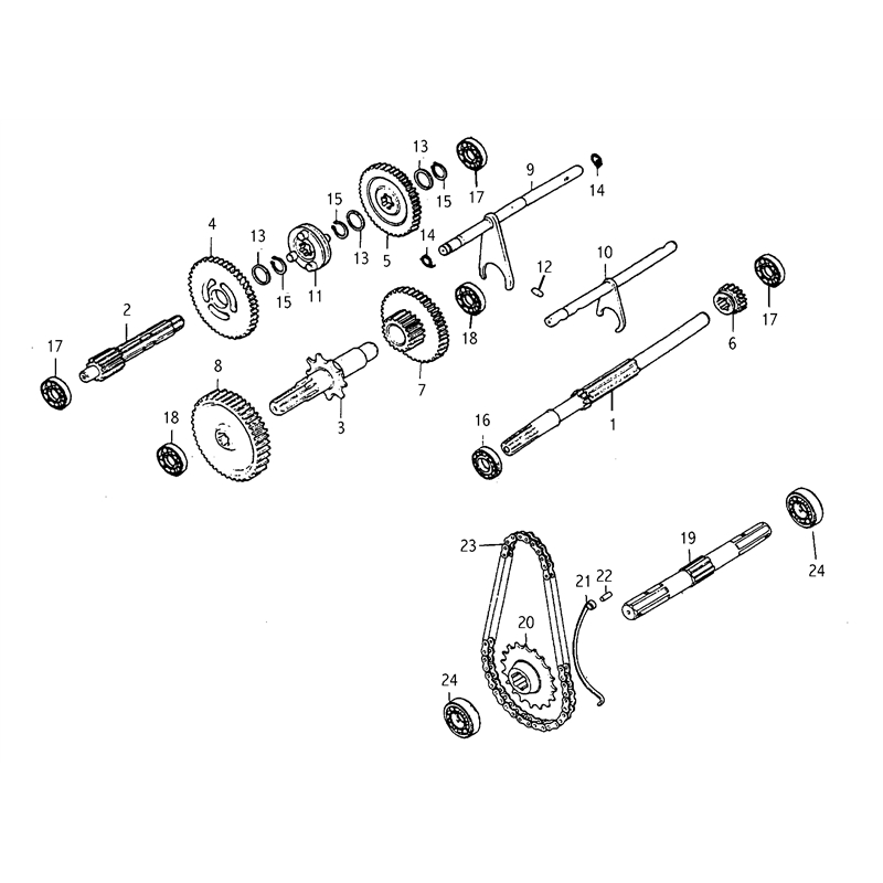 Bertolini 206 (EN 709) (206 (EN 709)) Parts Diagram, Speed gears of the gearbox