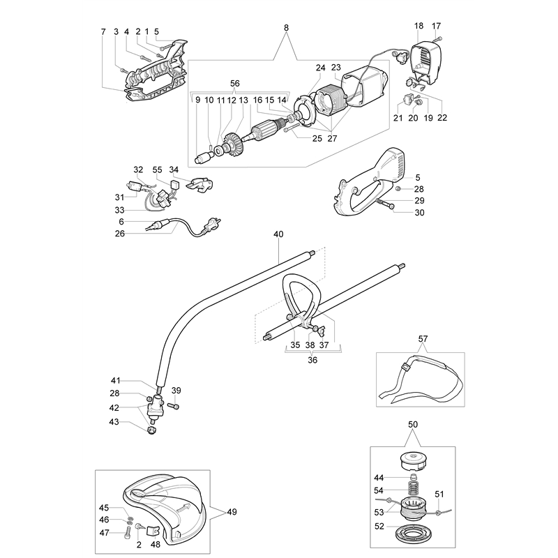 Oleo-Mac TR 101 E (TR 101 E) Parts Diagram, Complete illustrated parts list