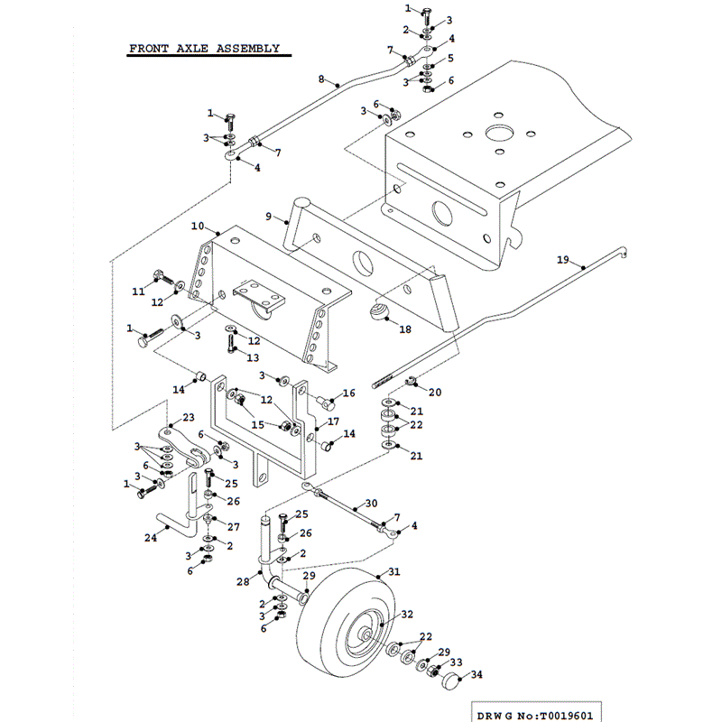 Countax K Series Lawn Tractor 1992-1994 (1992-1994) Parts Diagram, K14 Front Axle