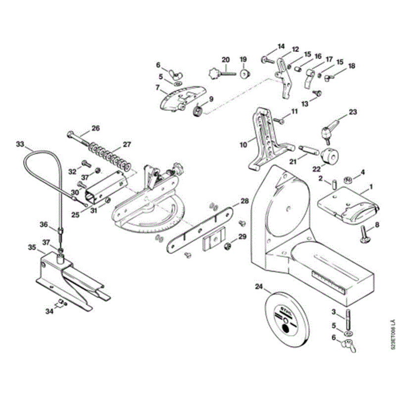 Stihl USG Sharpener (USG) Parts Diagram, F-Swivelling support for circular saw blades