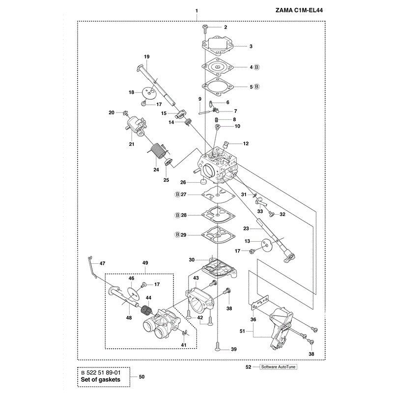 Husqvarna 555 Chainsaw (2011) Parts Diagram, Carburetor Details