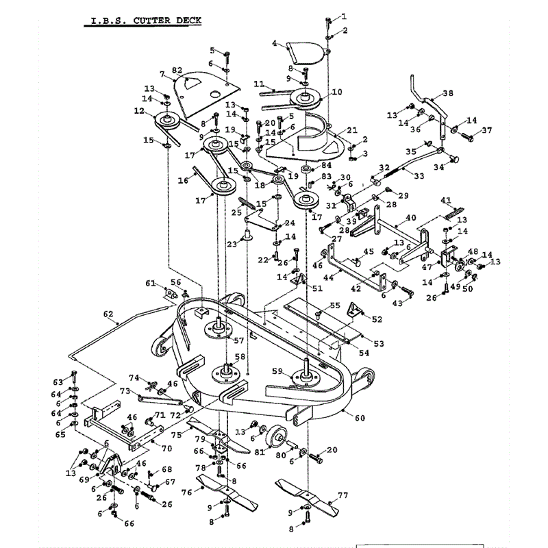Countax K Series Lawn Tractor 1995 (1995) Parts Diagram, 42 IBS Cutter Deck