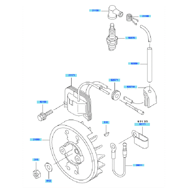 Kawasaki KBL48A (HA048F-BS51) Parts Diagram, Electric Equipment