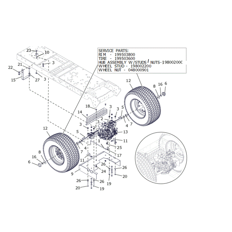 Westwood 2016 S&T Series Lawn Tractors (2016 ) Parts Diagram, REAR TRANSMISSION