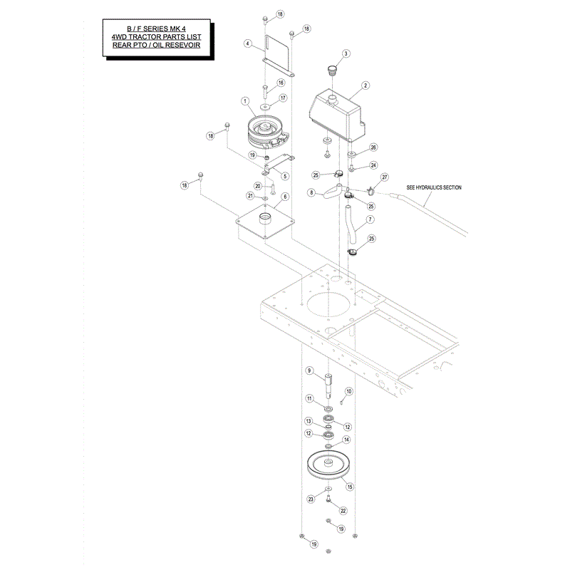 Countax B Series Lawn Tractors  (2014) Parts Diagram, Rear PTO