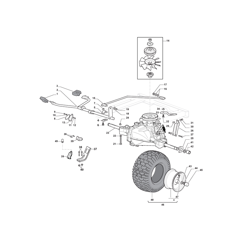 Mountfield 1638H Lawn Tractor (1638H (2019)) Parts Diagram, Transmission