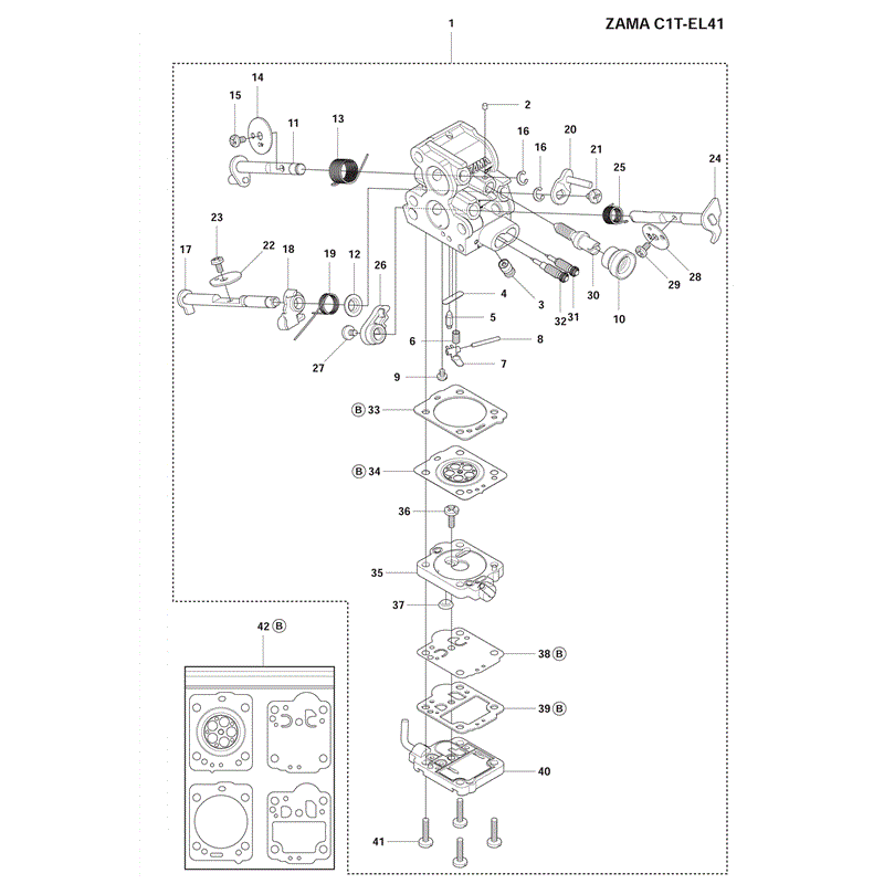 Husqvarna 140 Chainsaw (2012) Parts Diagram, Carburetor 