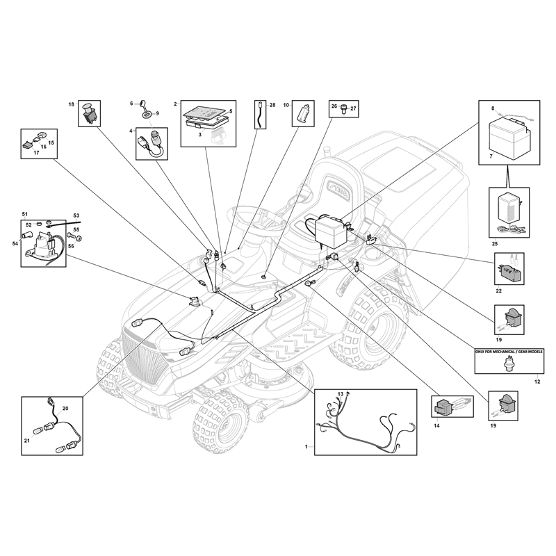 Mountfield 1538M Lawn Tractor (2T2520483-M20 [2020]) Parts Diagram, Electrical Parts