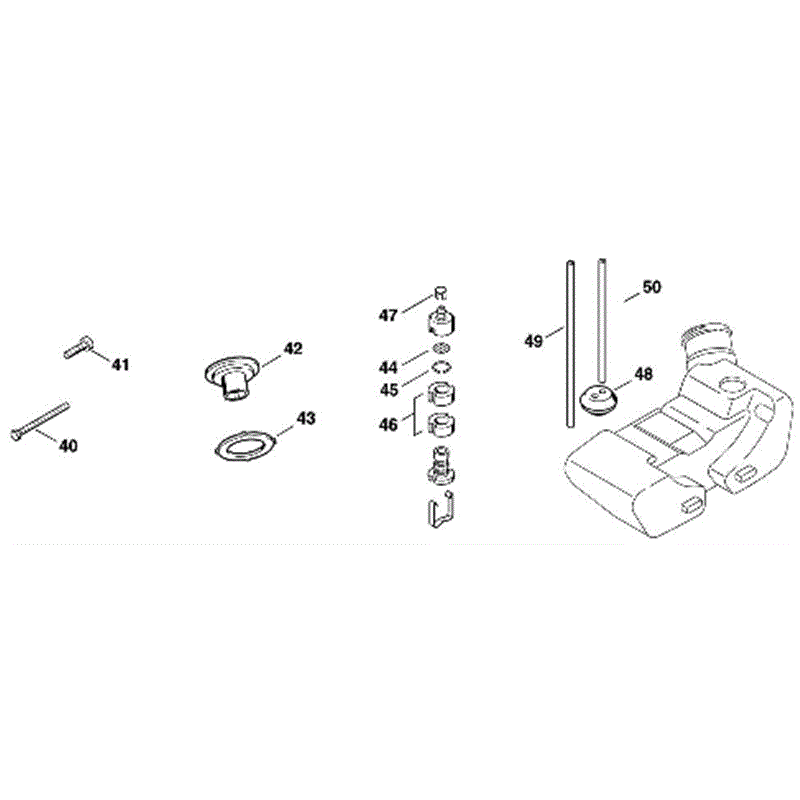 Stihl FS 74 Brushcutter (FS74) Parts Diagram, D_-Air filter, Fuel tank