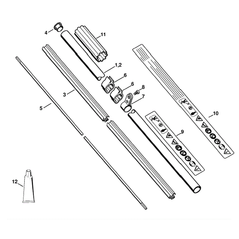 Stihl FS 130 Brushcutter (FS130R) Parts Diagram, Drive tube assembly