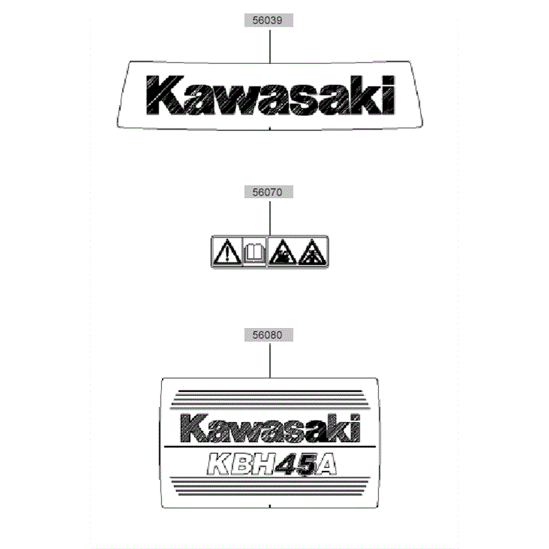 Kawasaki KBH45A  (HA045B-AS50) Parts Diagram, Label