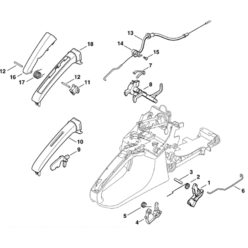 Stihl MS 280 Chainsaw (MS280 C) Parts Diagram, Throttle control