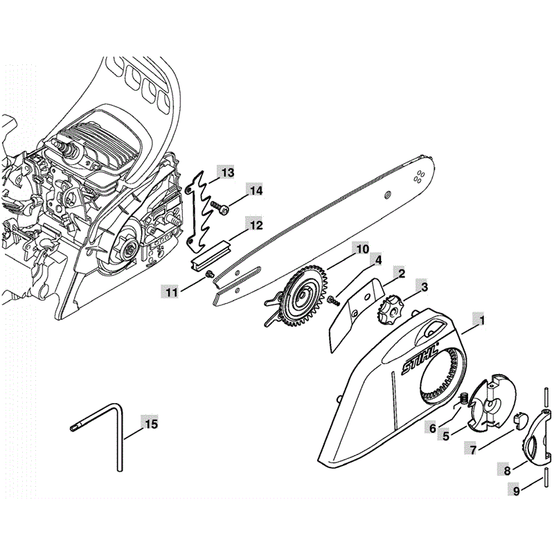 Stihl MS 211 Chainsaw (MS211C) Parts Diagram, Quick Chain Tensioner