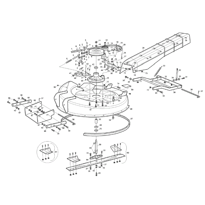 Hayter RS14/82 (14/32) (148E270000001 onwards) Parts Diagram, Cutter Deck