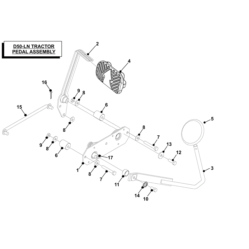 Countax D50LN Lawn Tractor 2009 (2009) Parts Diagram, PEDAL ASSY