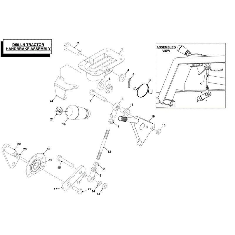 Countax D50LN Lawn Tractor 2009 (2009) Parts Diagram, HANDBRAKE ASSY