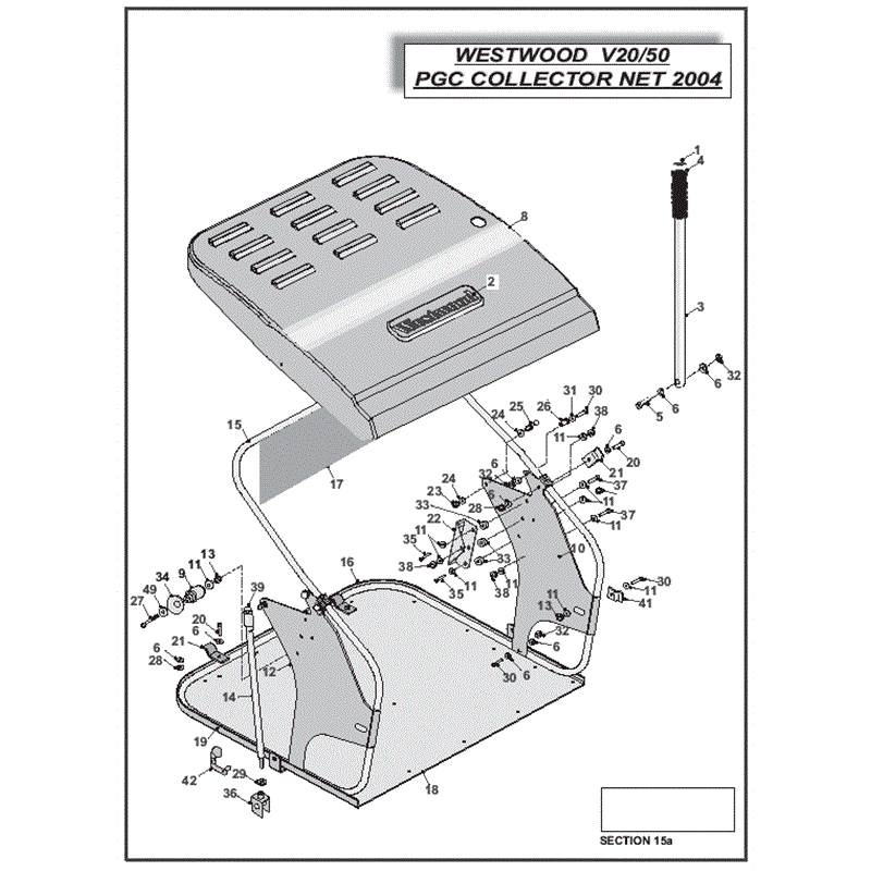 Westwood V20/50 Tractor 2004-2006	 (2004-2006	) Parts Diagram, PGC Collector Net 2004