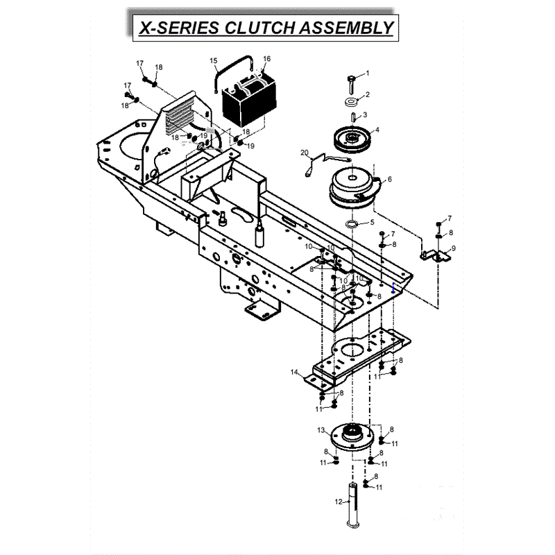 Countax X Series Rider 2009 (2009) Parts Diagram, Clutch Assembly
