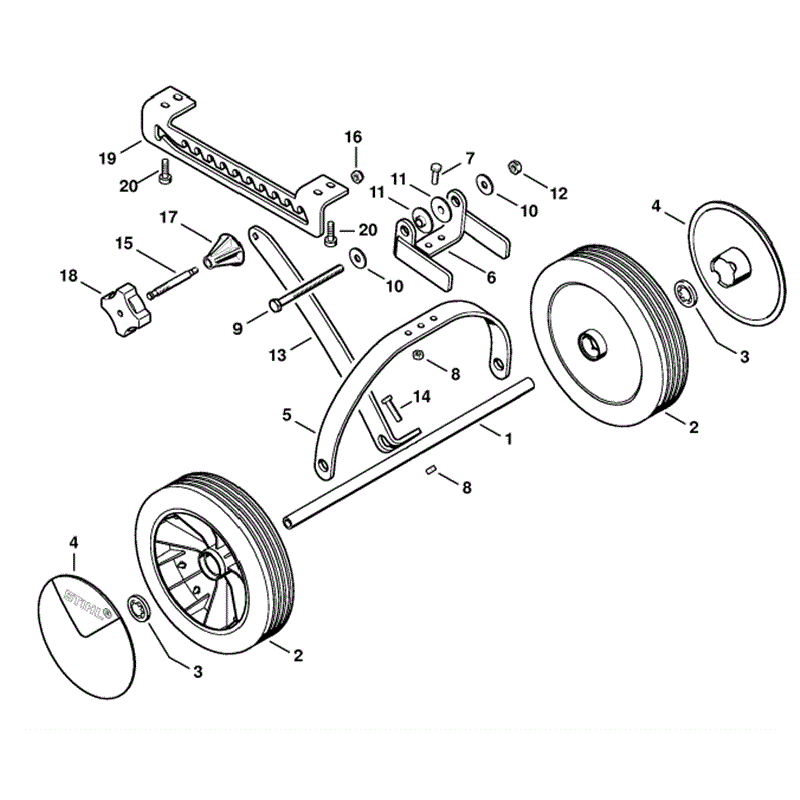 Stihl MM 55 Multi Tool Engine (MM 55) Parts Diagram, Set of wheels