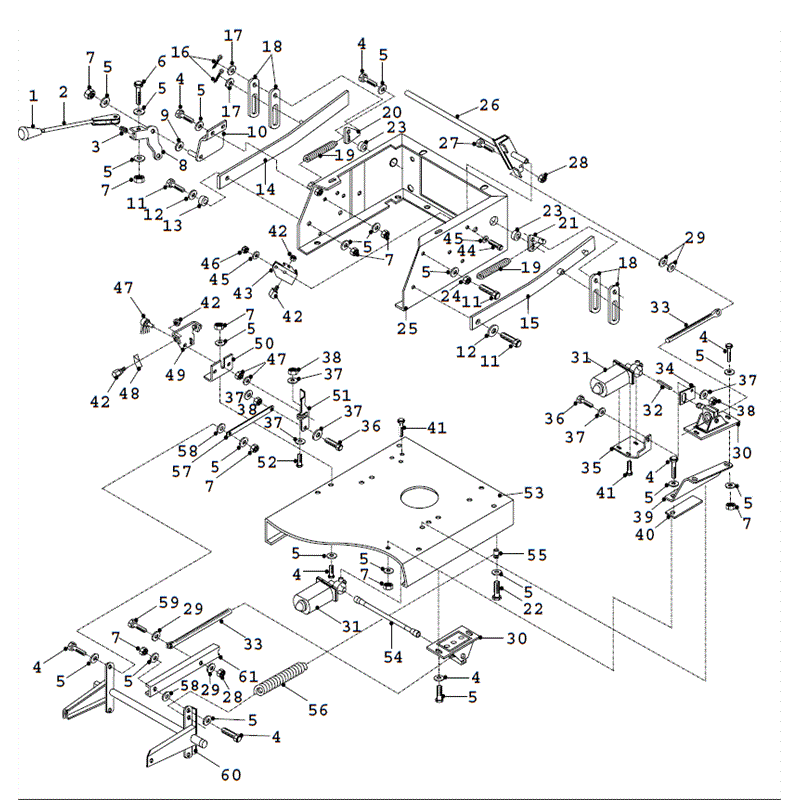 Countax K Series Lawn Tractor 1995 (1995) Parts Diagram, HE Lift Assemblies