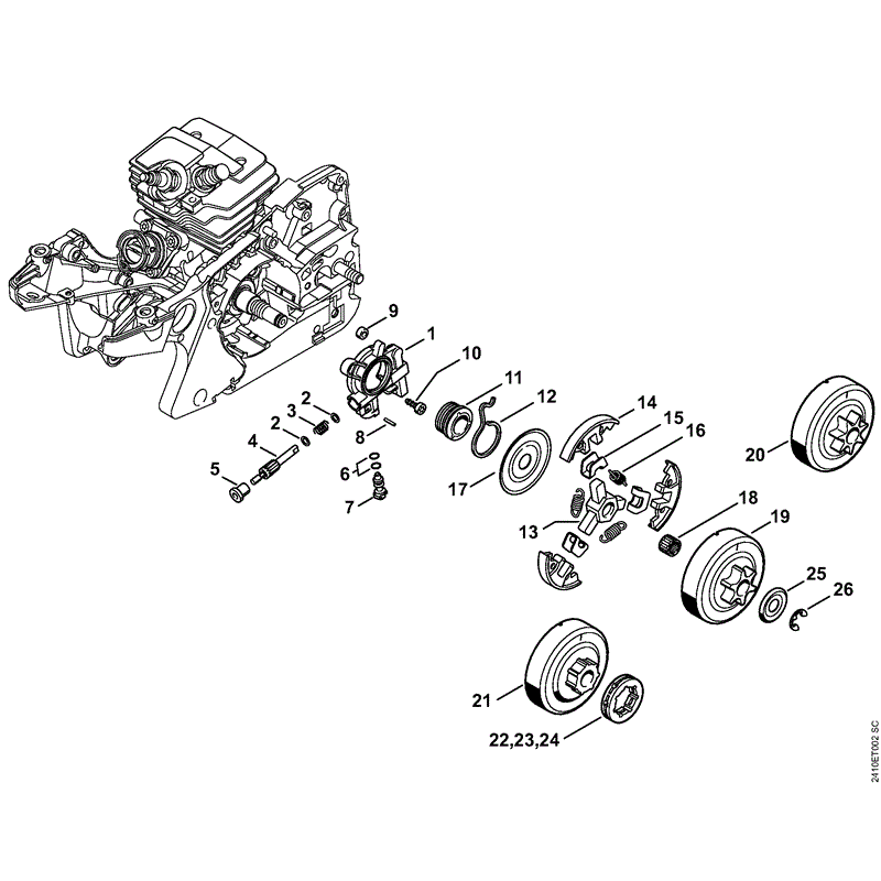 Stihl MS 241 Chainsaw (MS241 CM2-Mix) Parts Diagram, Oil pump