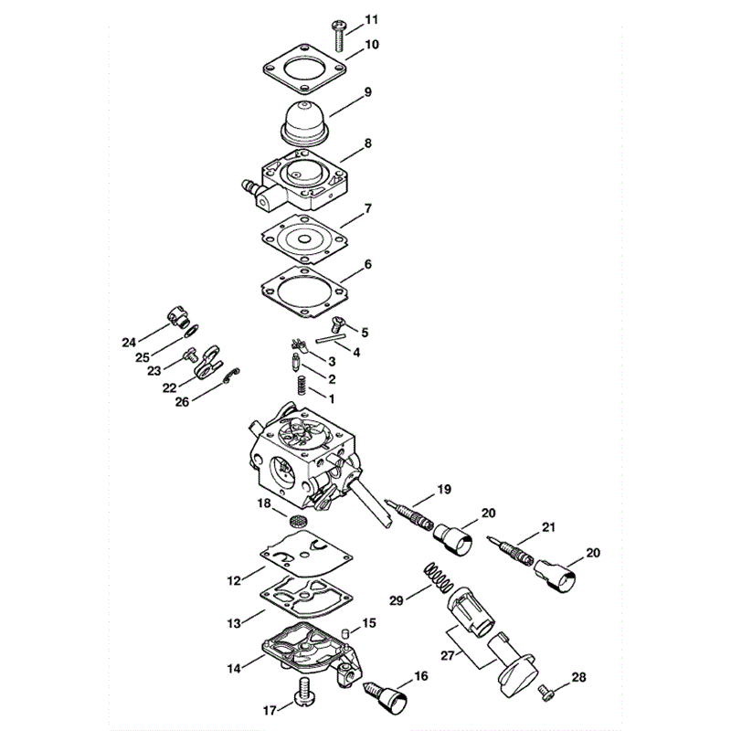 Stihl FS 55 Brushcutter (FS55RC-EDZ) Parts Diagram, Carburetor C1M-S146 California