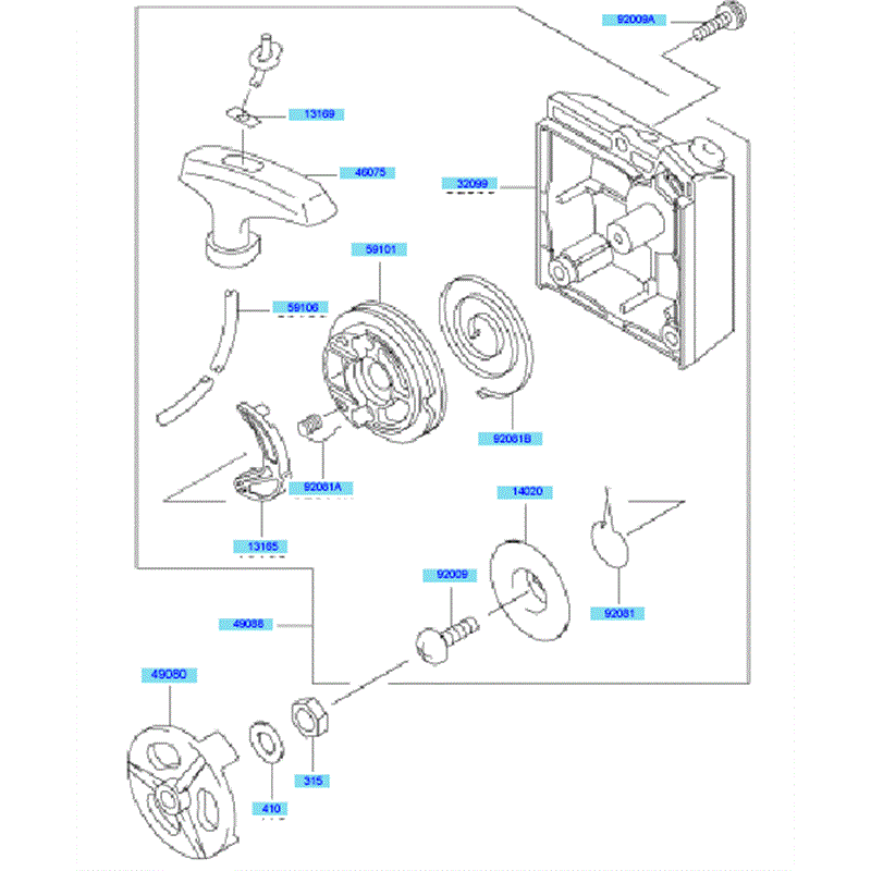 Kawasaki KBL43A (HA043F-AS51) Parts Diagram, Starter