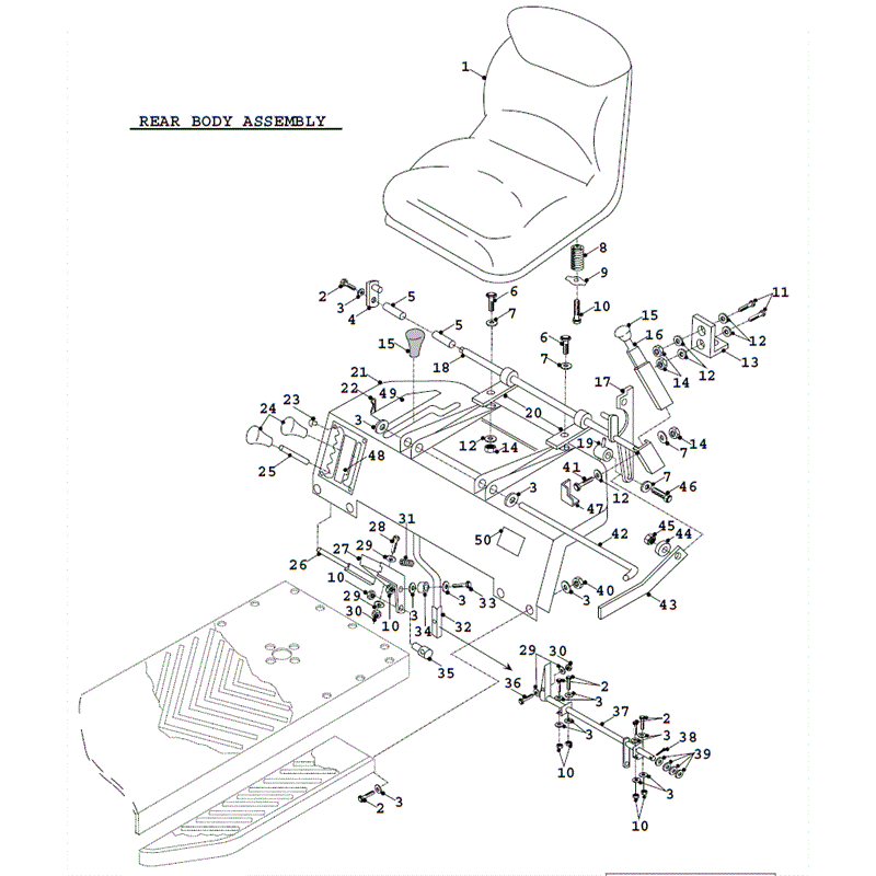Countax K Series Lawn Tractor 1991-1992 (1991-1992) Parts Diagram, K12.5 Rear Body