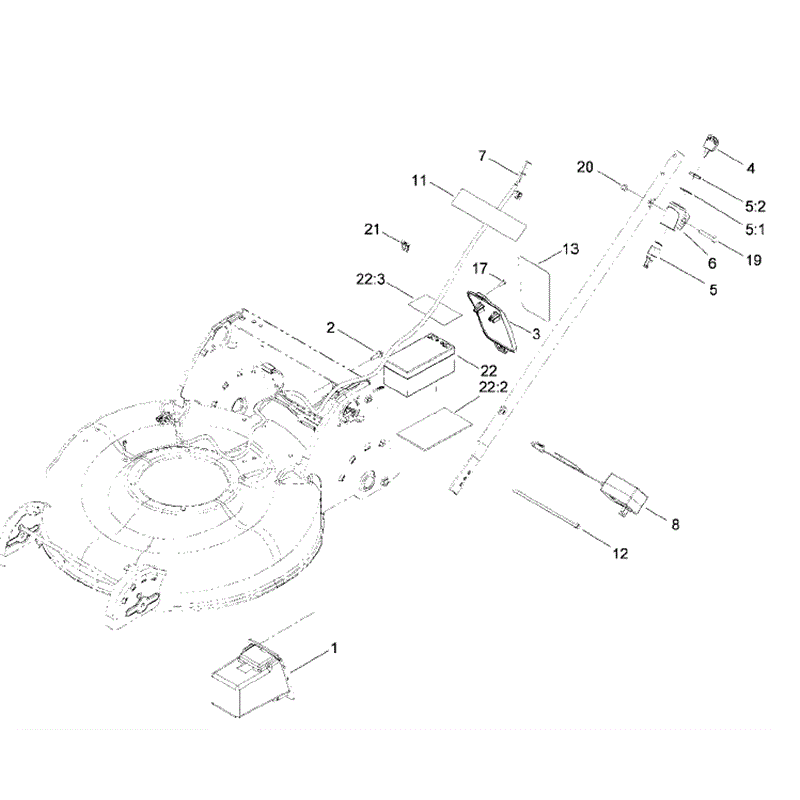 Hayter R53 Recycling Lawnmower (448E290000001 - 448E290999999) Parts Diagram, Electrical Assembly