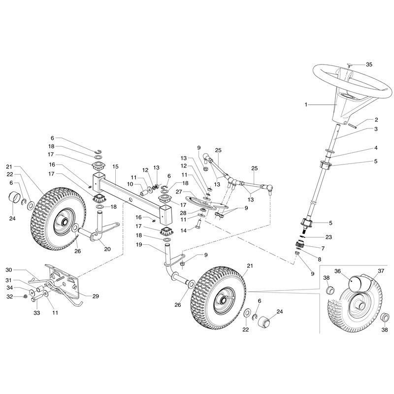 Oleo-Mac MISTRAL 72- 13 H (4in 1) e EURO 5 (MISTRAL 72-13 H (4in1) e EURO 5) Parts Diagram, Steering arm