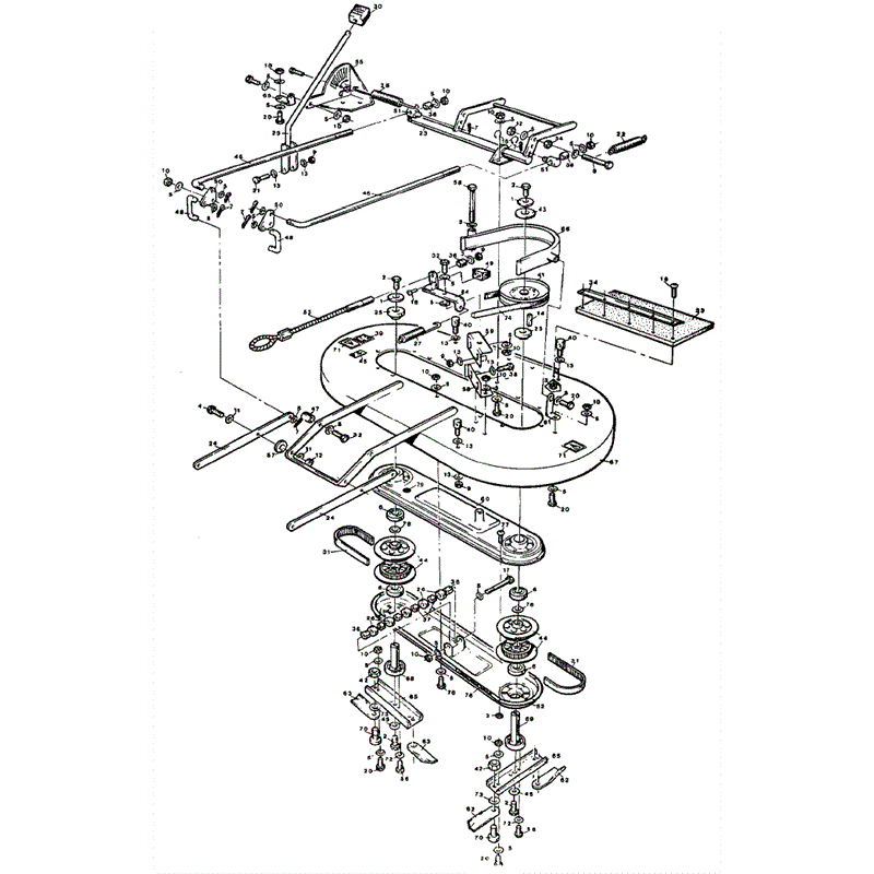 1990 S-T- D & CLIPPER SERIES WESTWOOD TRACTORS (1990) Parts Diagram, 42" contra rotating cutter deck