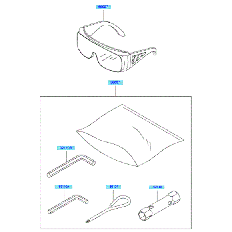 Kawasaki KBH34A (HA034F-BS50) Parts Diagram, Tools