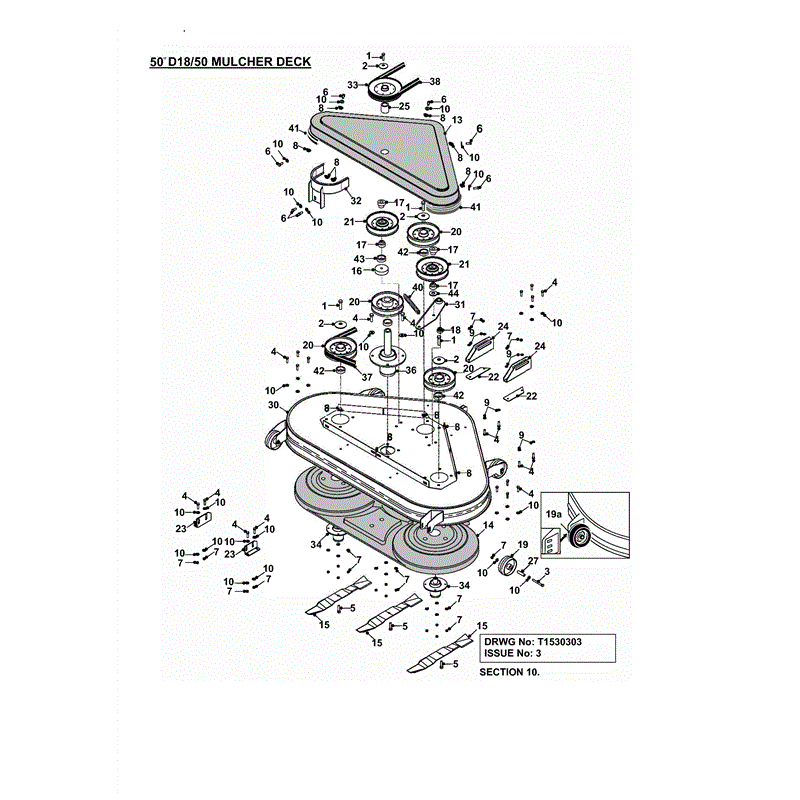 Countax D18-50 Lawn Tractor 2000 - 2003  (2000 - 2003) Parts Diagram, MULCHER DECK