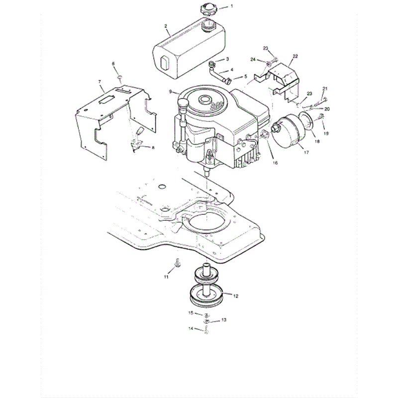 Hayter 12/30 (143S001001-143S099999) Parts Diagram, Engine Mount