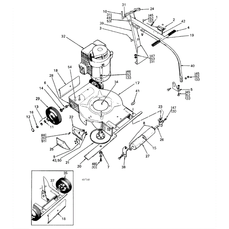 Hayter Hawk 60 Lawnmowers (060/007143-060/099999) Parts Diagram, Page 1