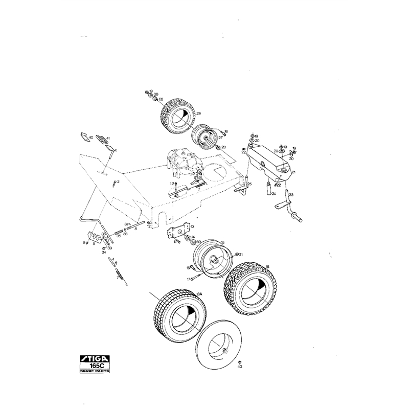 Stiga VILLA 8 (13-2812-14 [1991]) Parts Diagram, Wheel Suspension Brake System_0