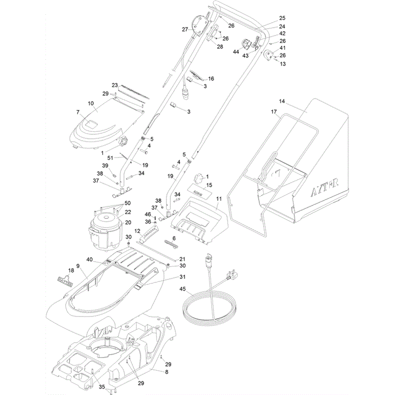 Hayter Spirit 41 Electric Lawnmower (615) (615J500000000 AND UP ) Parts Diagram, Upper Deck