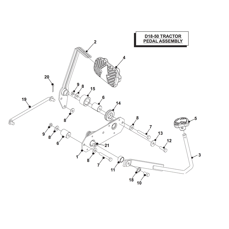 Countax D18-50 Lawn Tractor 2004 -  2006  (2004 - 2006) Parts Diagram, PEDAL ASSEMBLY