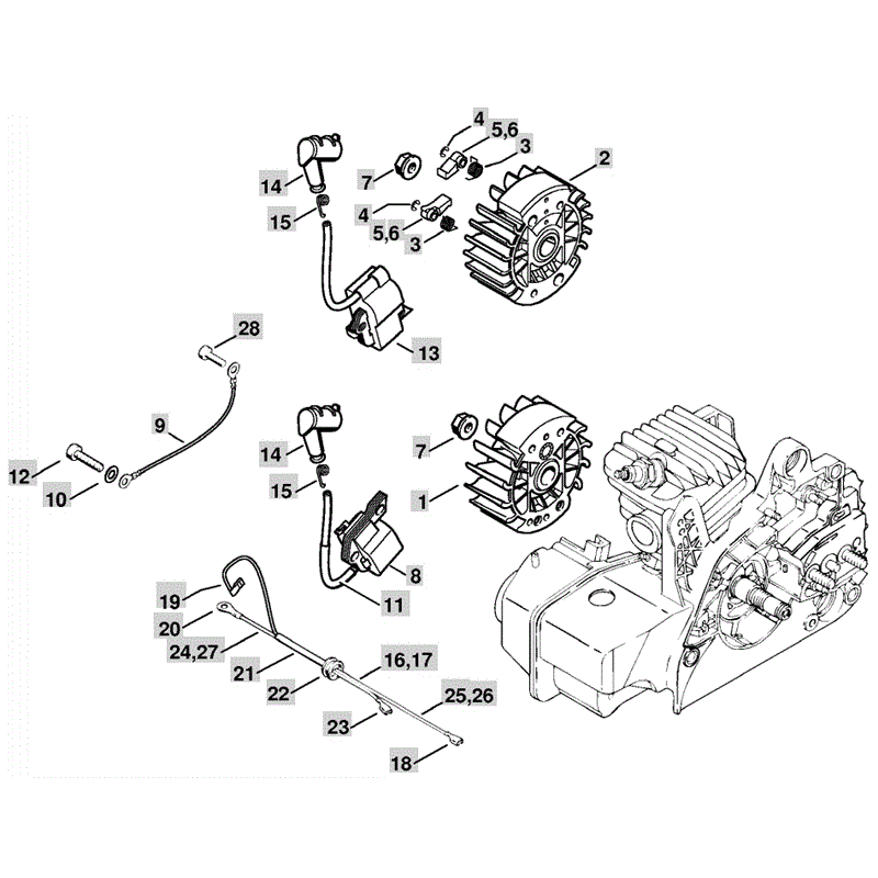 Stihl MS 230 Chainsaw (MS230C) Parts Diagram, Ignition System