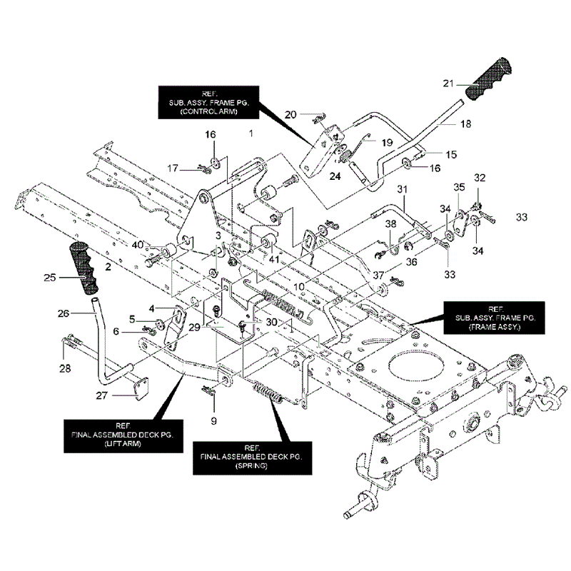 Hayter 19/40 (146S001001-146S099999) Parts Diagram, Mower Suspension Assembly