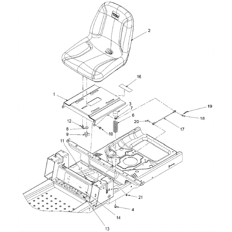 Hayter RZT420H (136E ) Parts Diagram, Seat Assembly