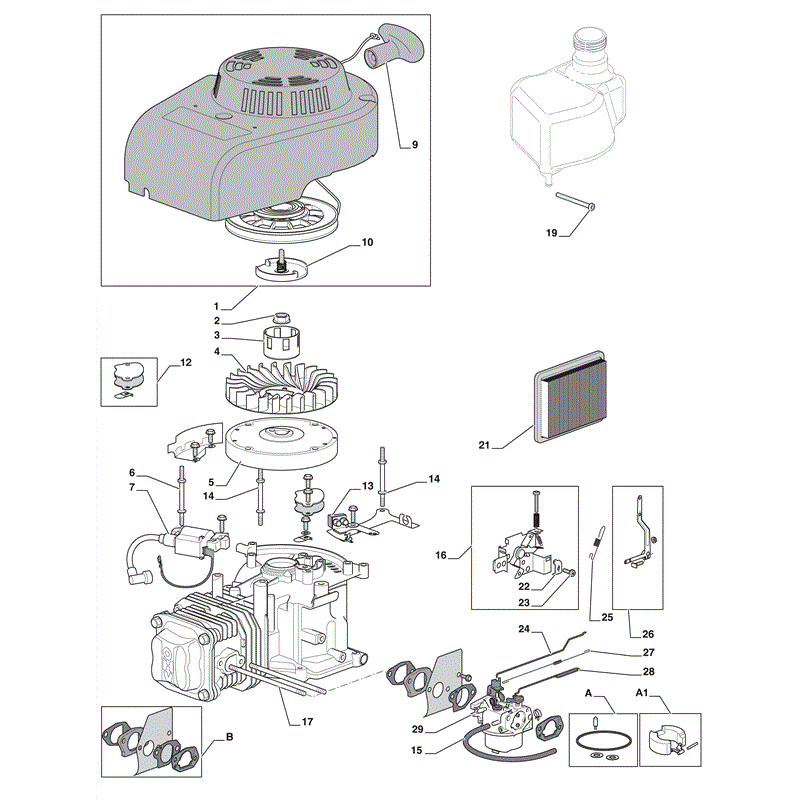 Castel / Twincut / Lawnking WBE0701-SILENT (2009) Parts Diagram, Page 1
