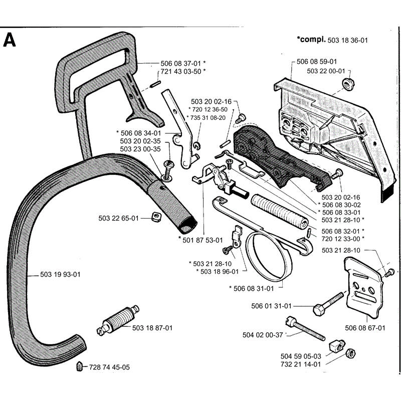 Jonsered 2054 (1994) Parts Diagram, Page 1